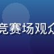 开云电竞赛事运营总监林晓薇，站在电竞赛场观众席前，背景为巨幅LED屏，活力专业